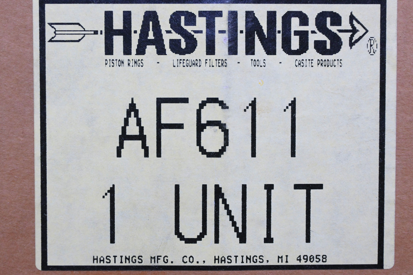 Hastings AF611 Air Filter NOS