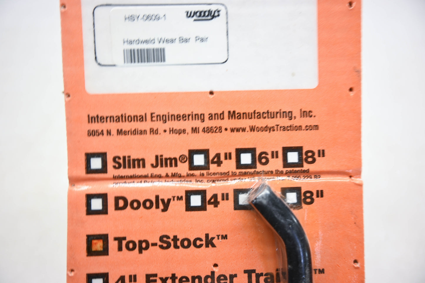 Woody's HSY-0609-1, 16-72282 Top Stock Hardweld Wear Bar Kit NOS