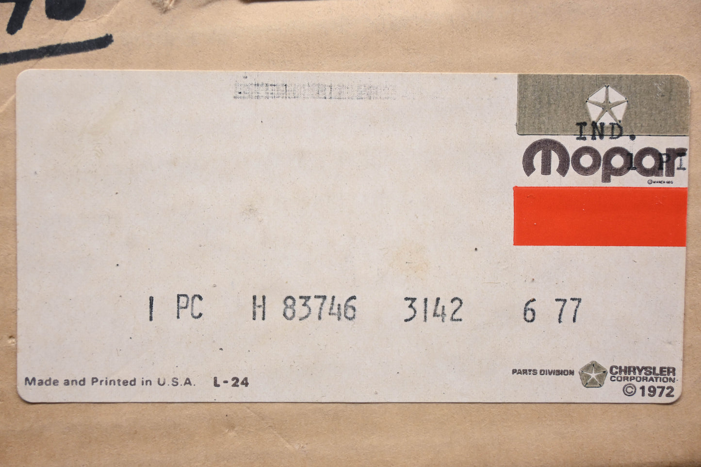 Mopar H83746, H-83746 Master Brake Cylinder Kit NOS