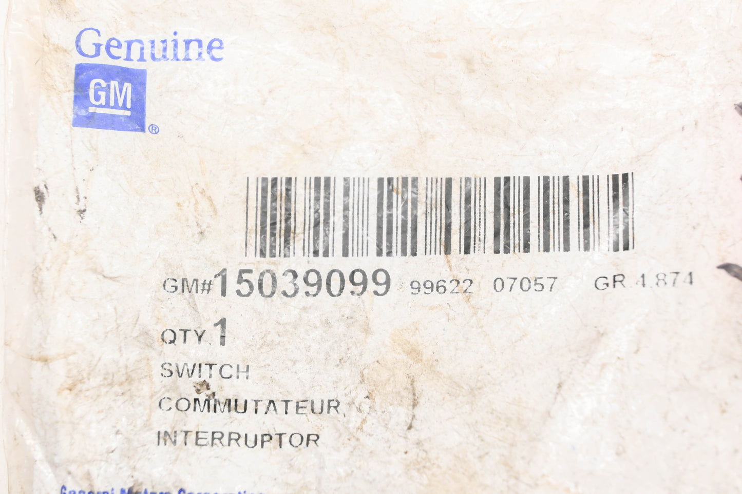 General Motors 15039099 Air Pressure Switch NOS
