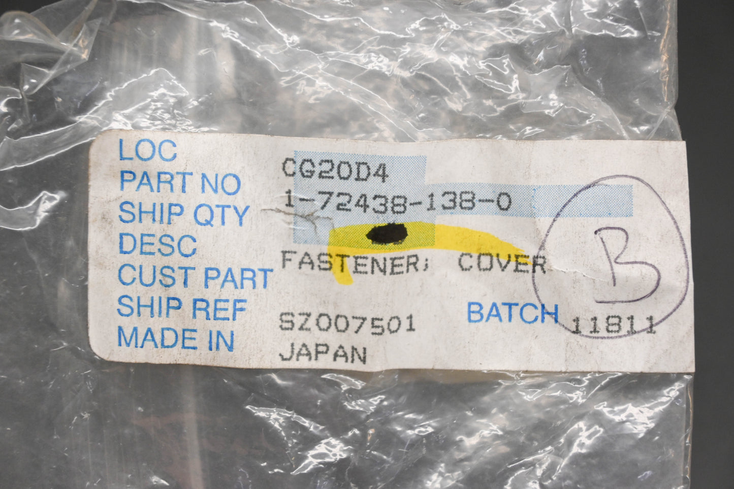 Isuzu 1-72438-138-0, 1-7243138-0 White Fastener Covers Qty 5 NOS