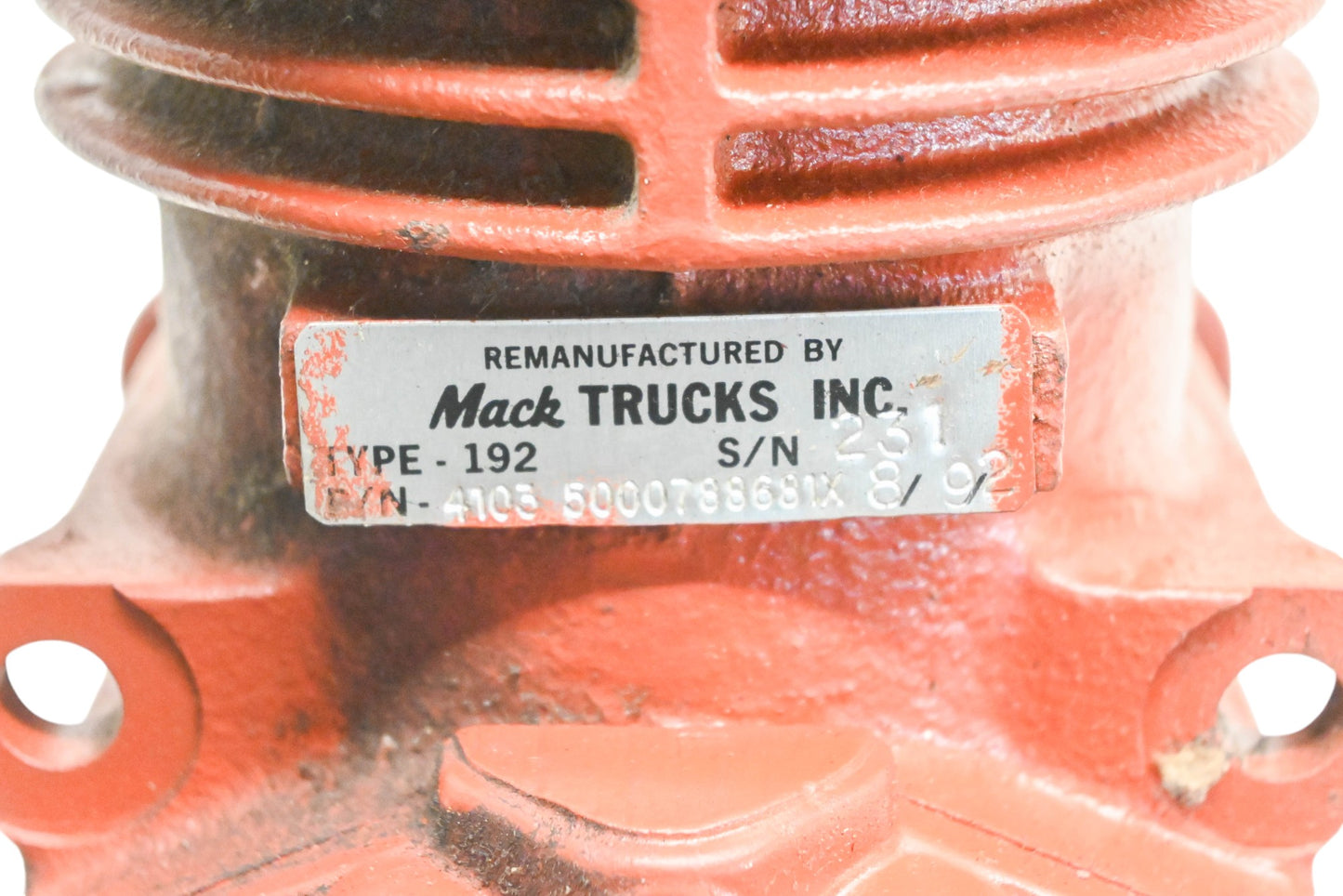 Mack 4103-5000788681, 5000788681 Remanufactured Type 192 Air Brake Compressor