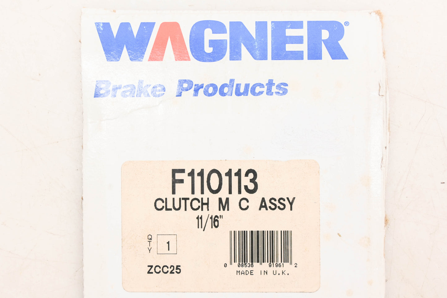 Wagner F110113, CM39718 Clutch Master Cylinder NOS