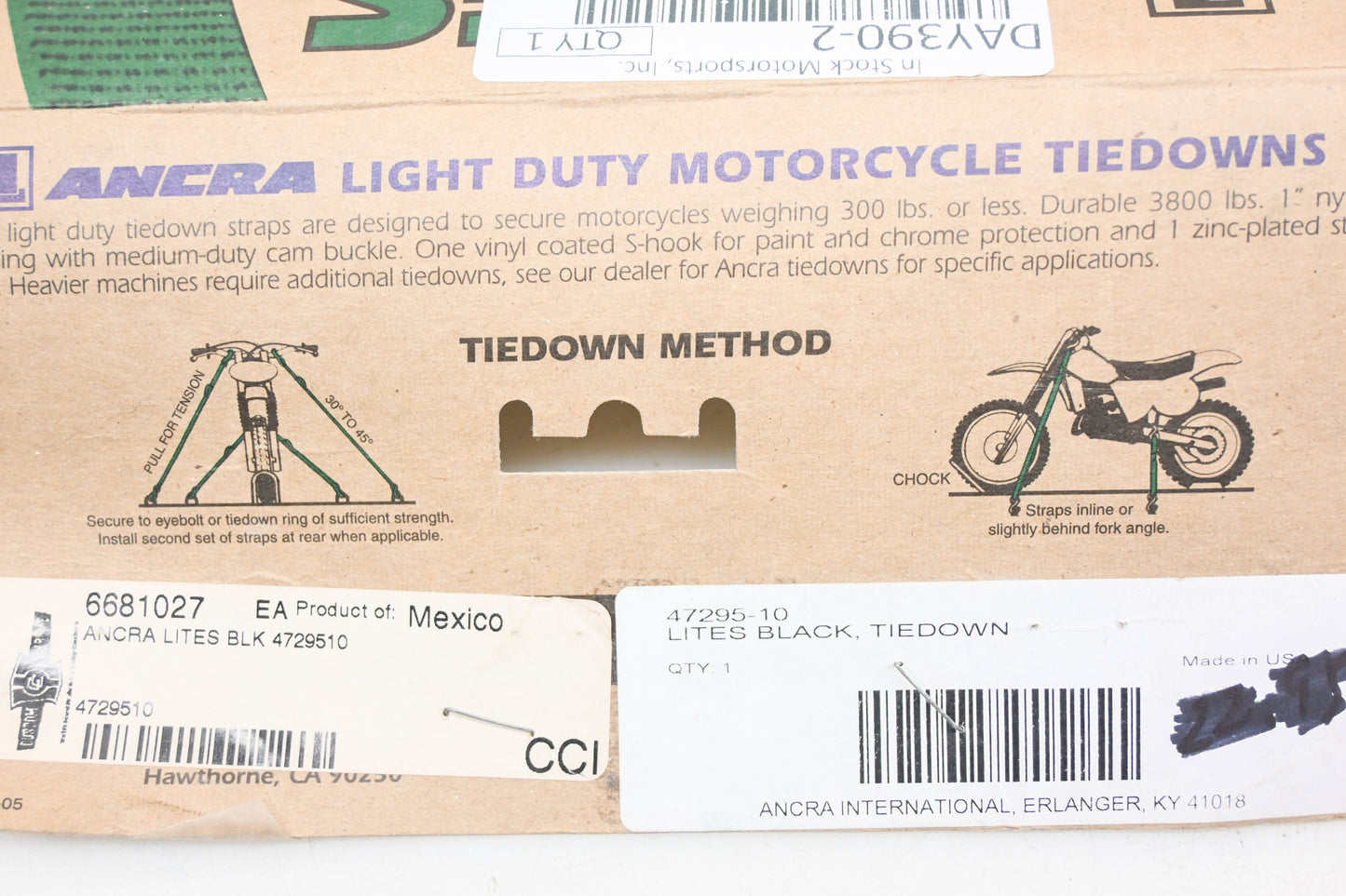 Ancra 47295-10, 6681027 Black Light Duty Tiedown NOS