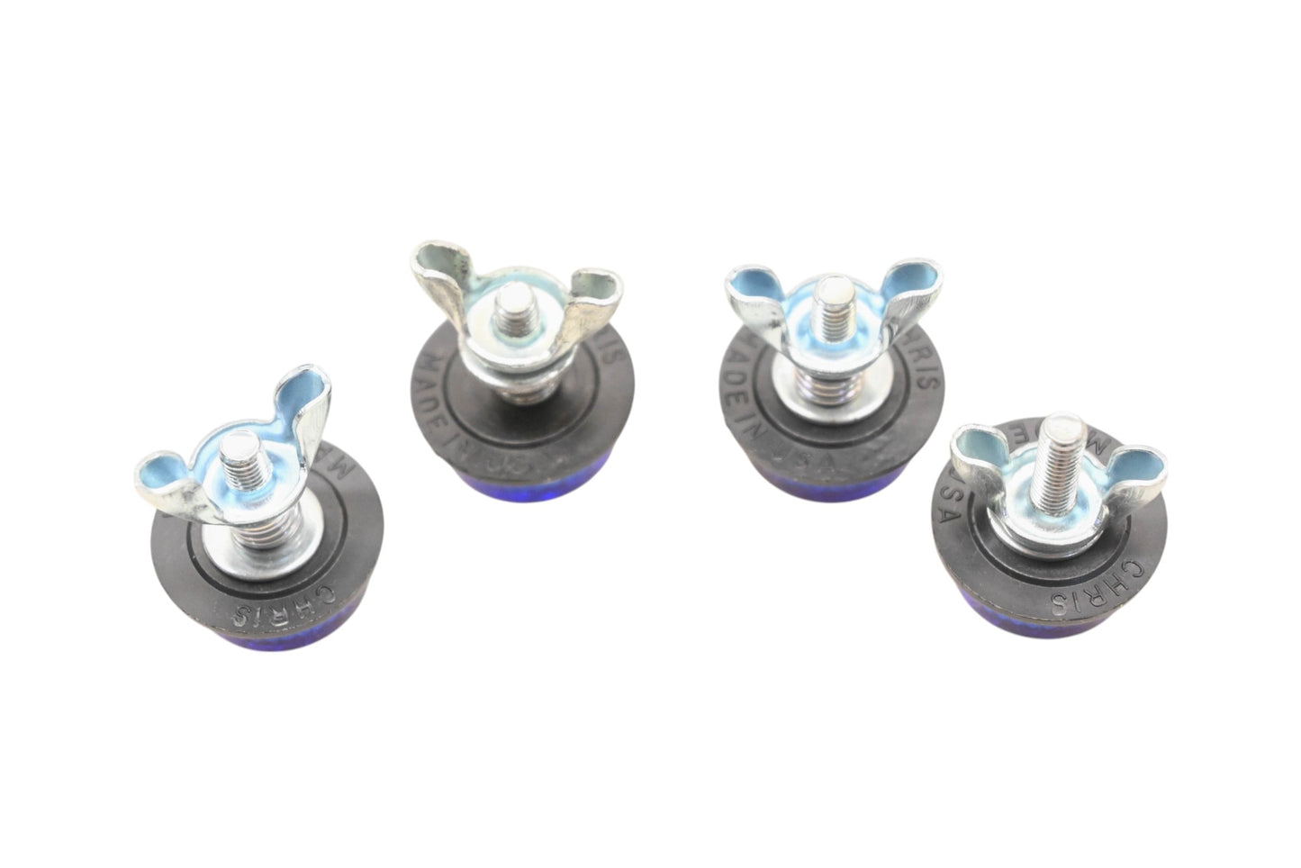 Chris Products 221608 Blue License Plate Reflectors Qty 4 NOS