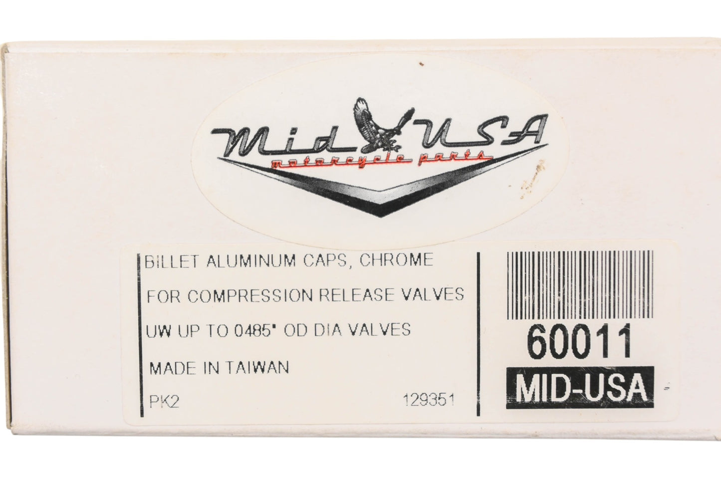 Mid USA 60011 Chrome Billet Aluminum Compression Valve Cap Kit NOS