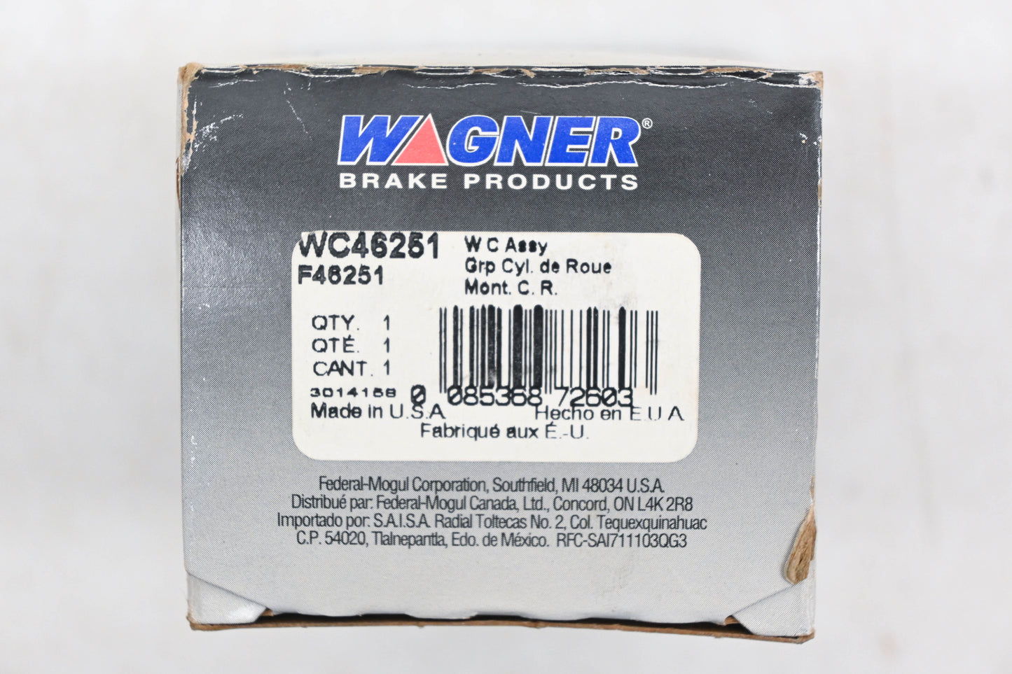 Wagner F46251, WC46251, FD36825 Drum Brake Wheel Cylinder NOS