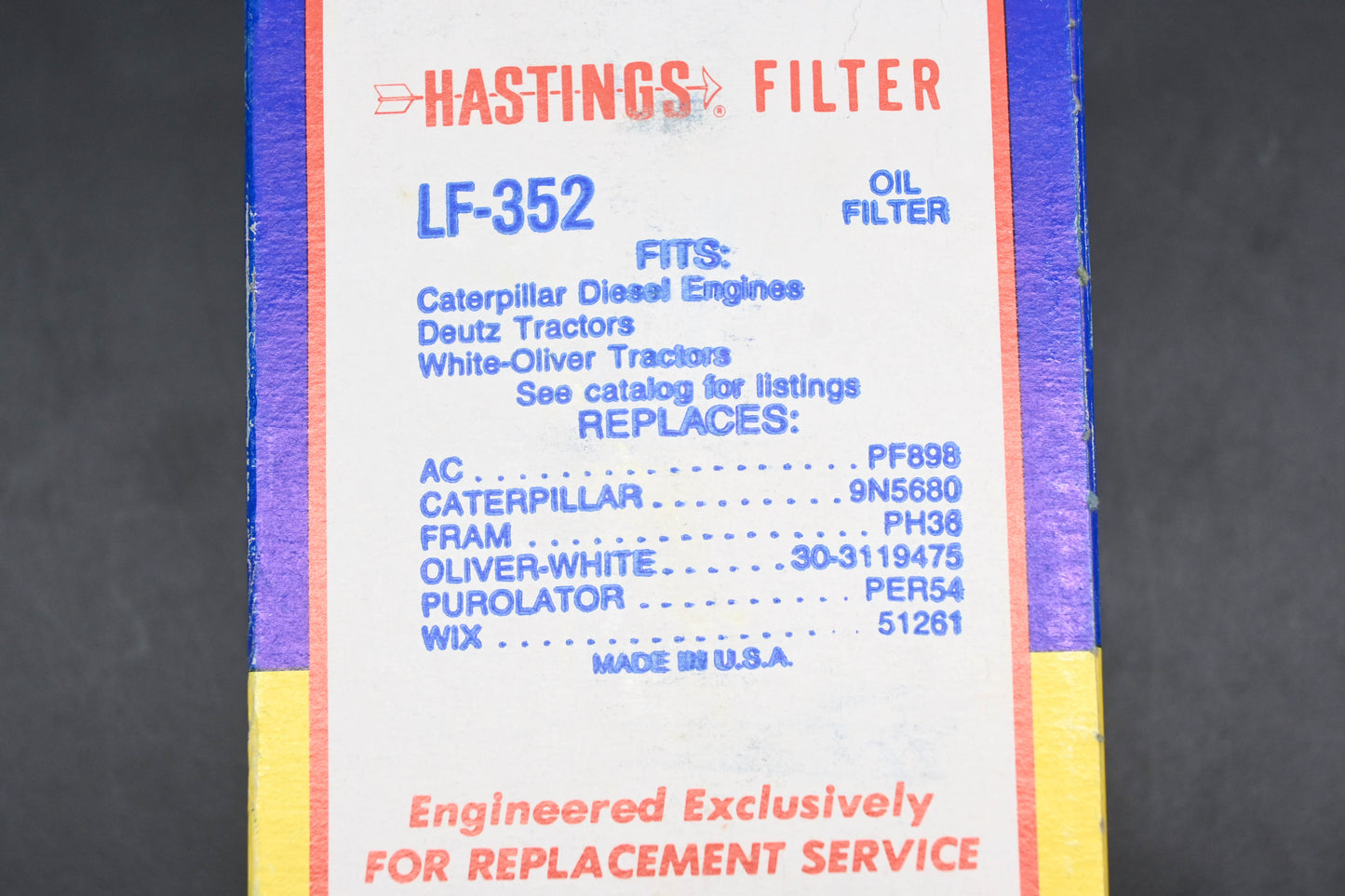 Hastings LF352 Oil Filter NOS