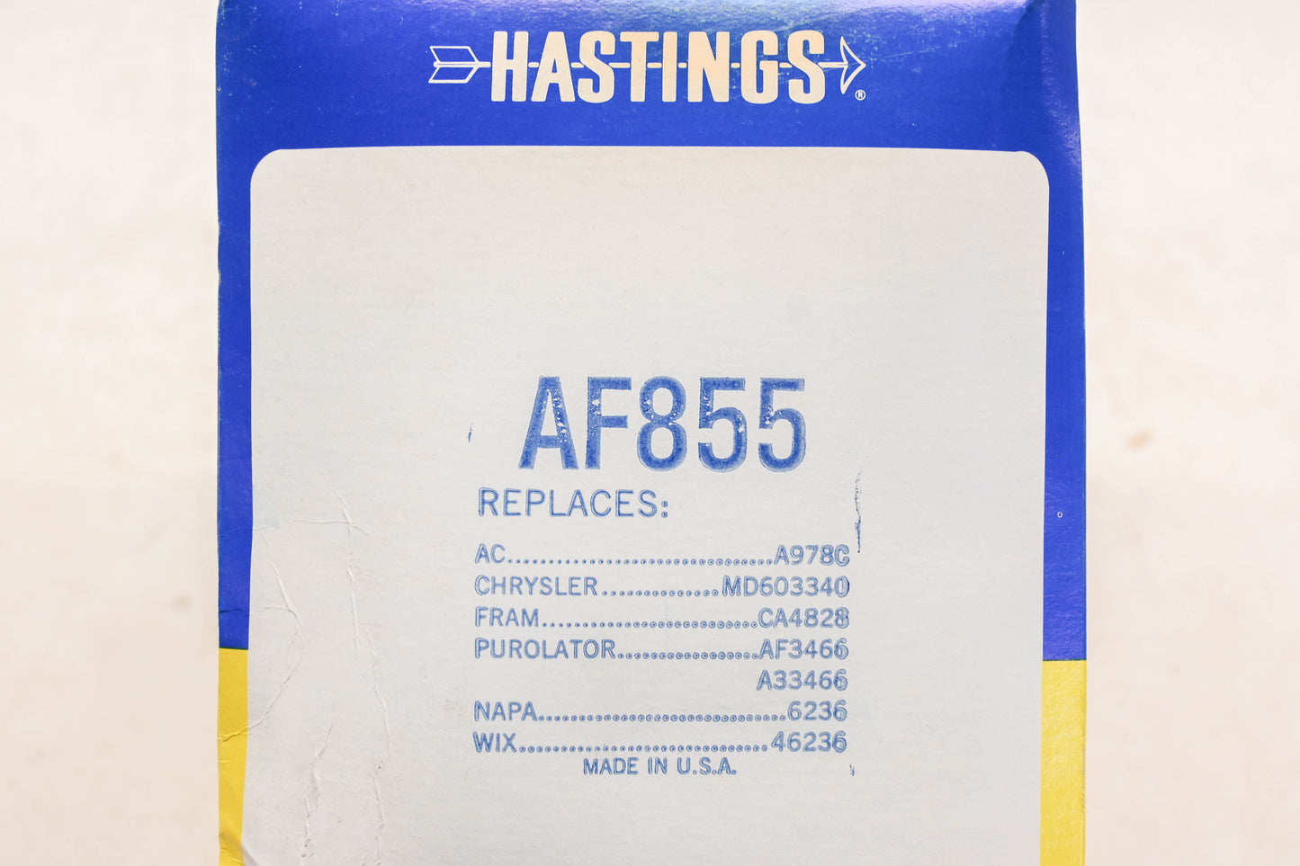 Hastings AF885 Air Filter NOS