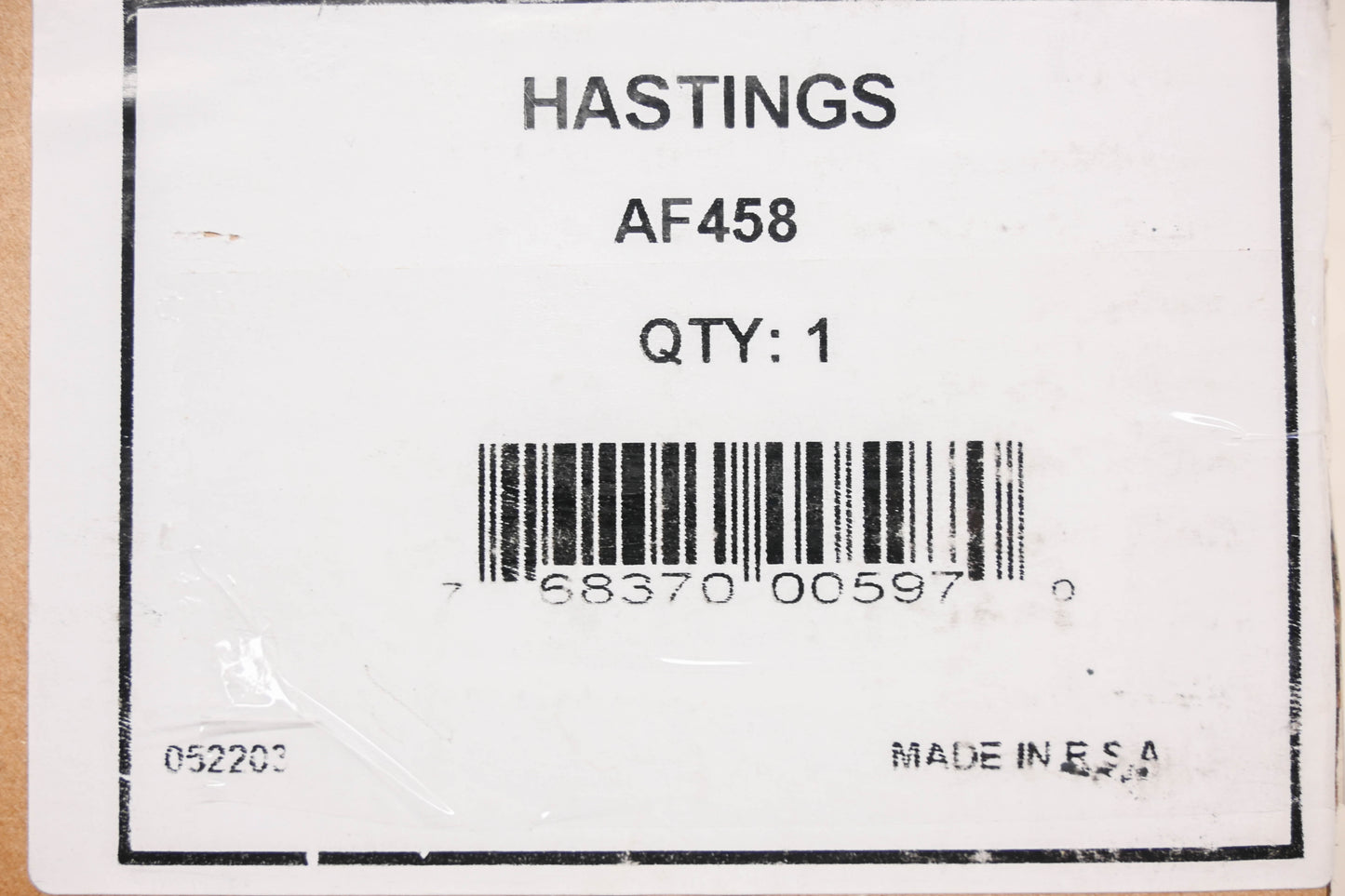 Hastings AF458 Air Filter NOS