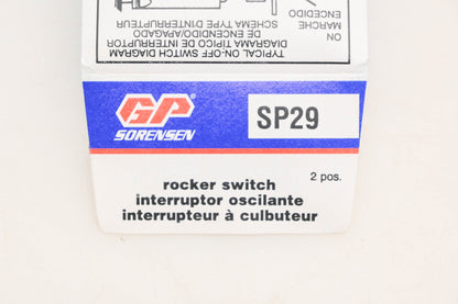 GP Sorensen SP29 Rocker Switch Kit NOS