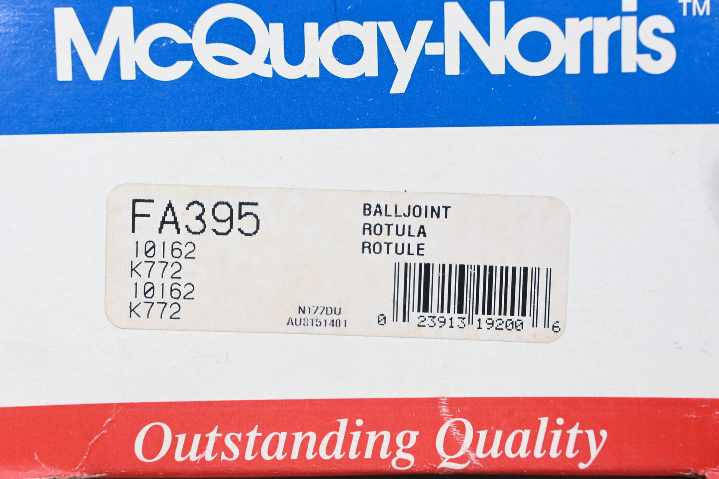 McQuay-Norris FA395, 10162, K772 Ball Joint Kit NOS