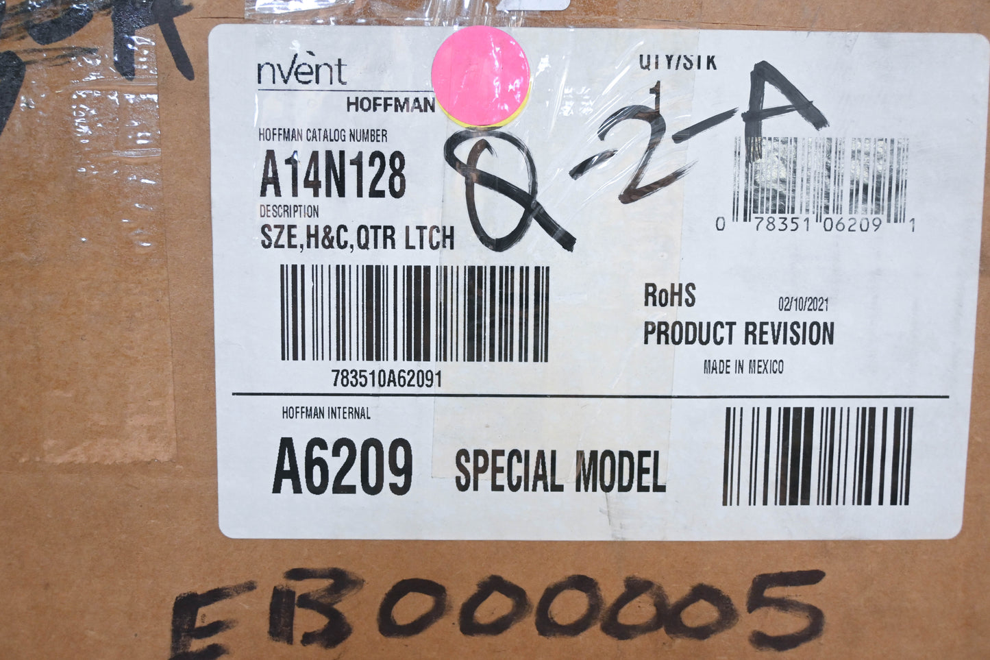 Hoffman A14N128, EB-000005, A6209 Electrical Control Panel 20amp 460v-3phase Box NOS