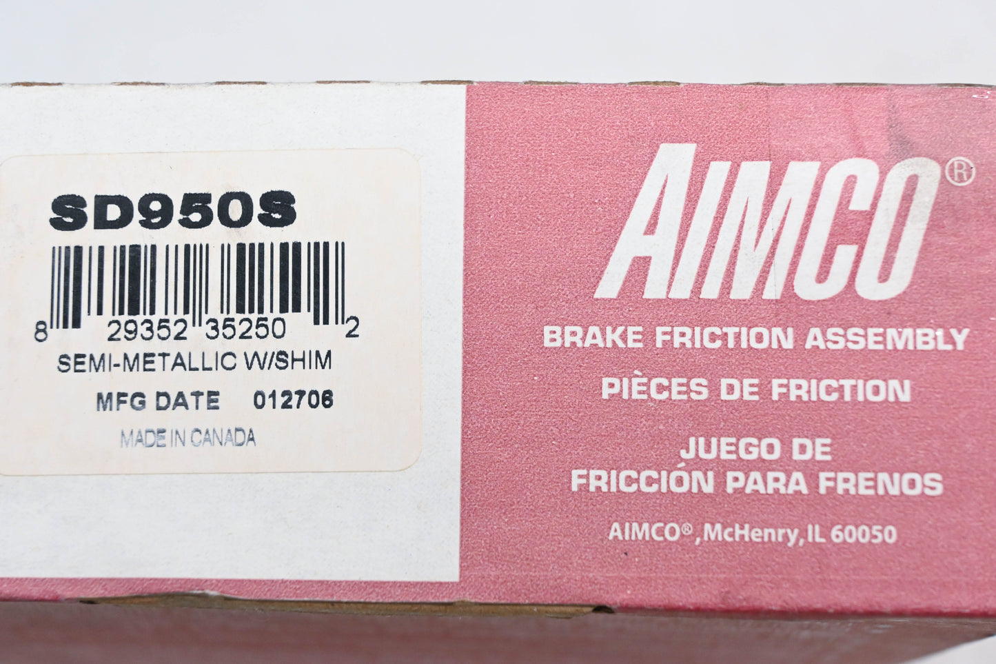 Aimco SD950S Semi Metallic Disc Brake Pad Kit NOS