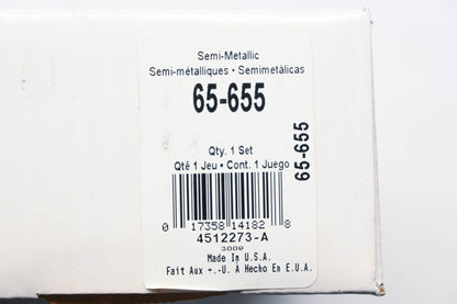 Wagner 65-655, PGD655M Guardian Disc Brake Shoe Kit NOS