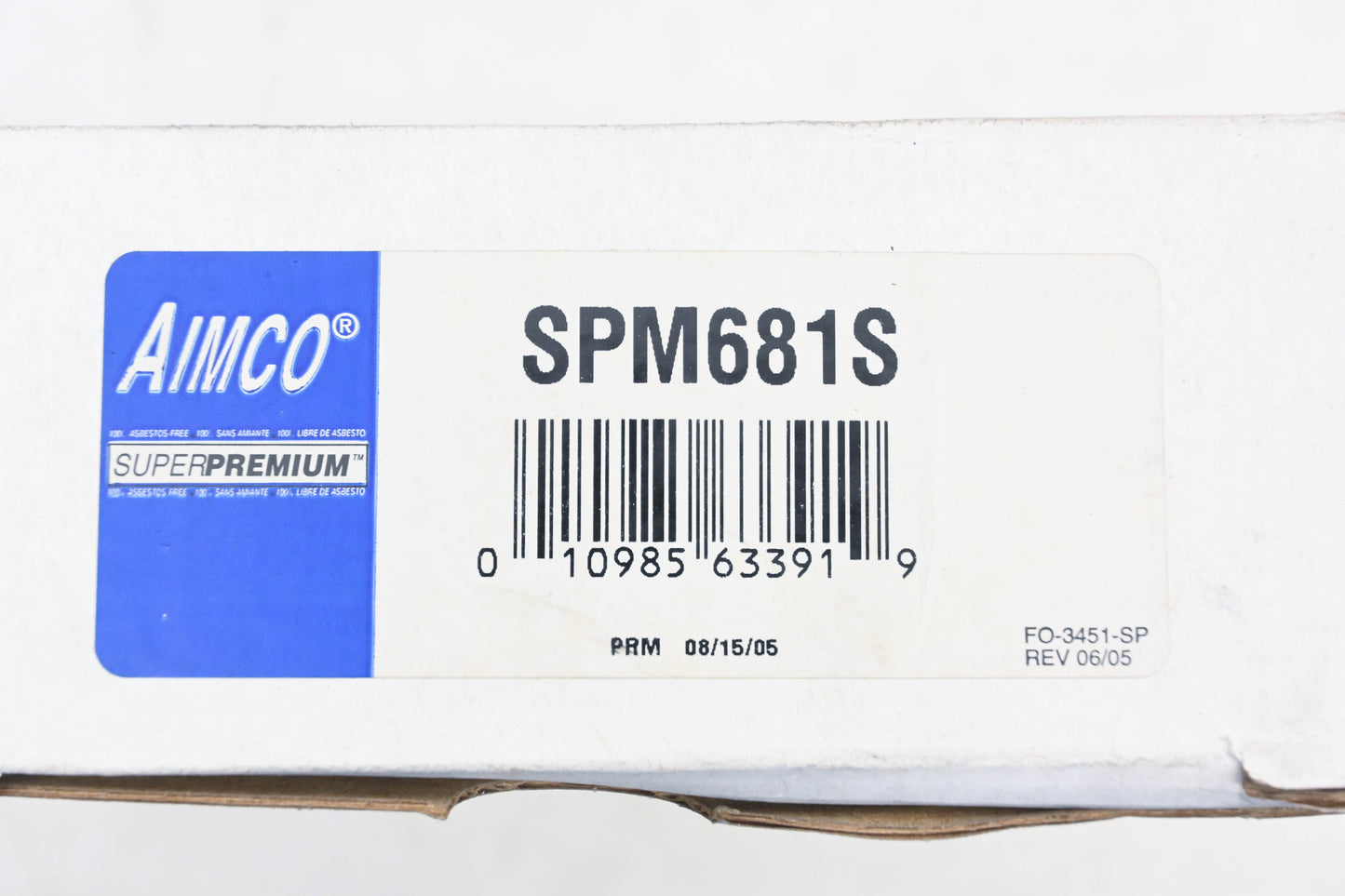 Aimco SPM681S Disc Brake Pad Kit NOS