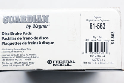 Wagner 61-563, PGD563C Guardian Disc Brake Shoe Kit NOS