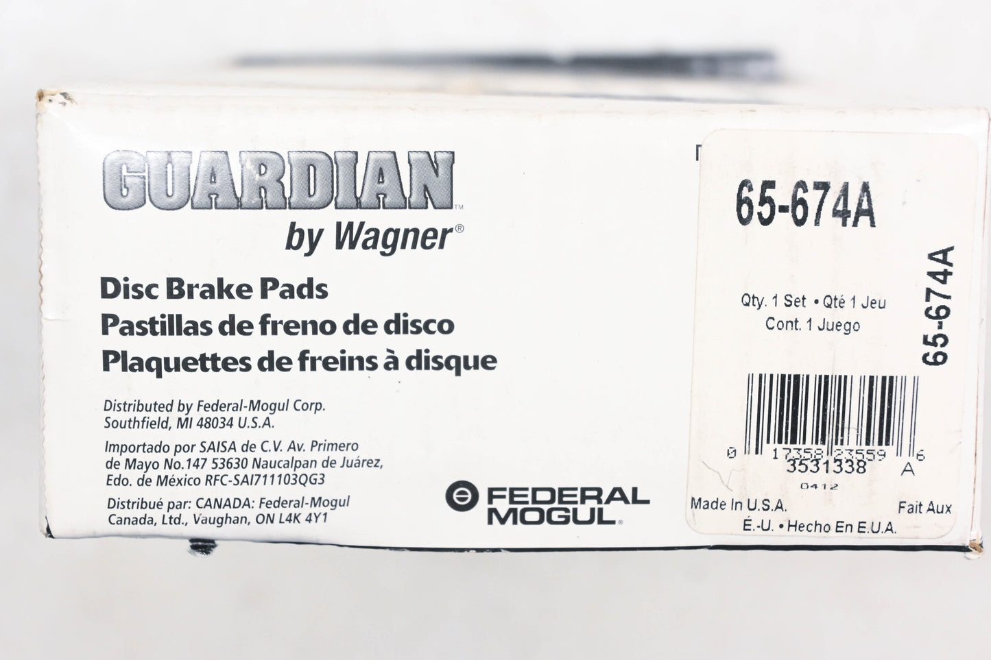 Wagner 65-674A Guardian Disc Brake Pad Kit NOS