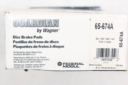 Wagner 65-674A Guardian Disc Brake Pad Kit NOS