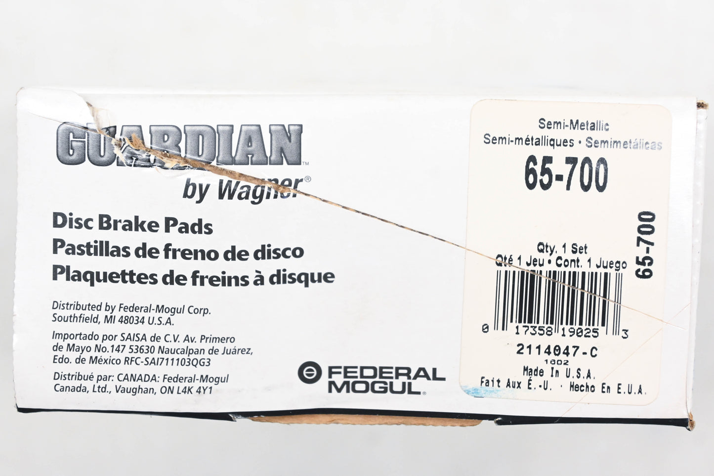 Wagner 65-700 Guardian Disc Brake Pad Kit NOS