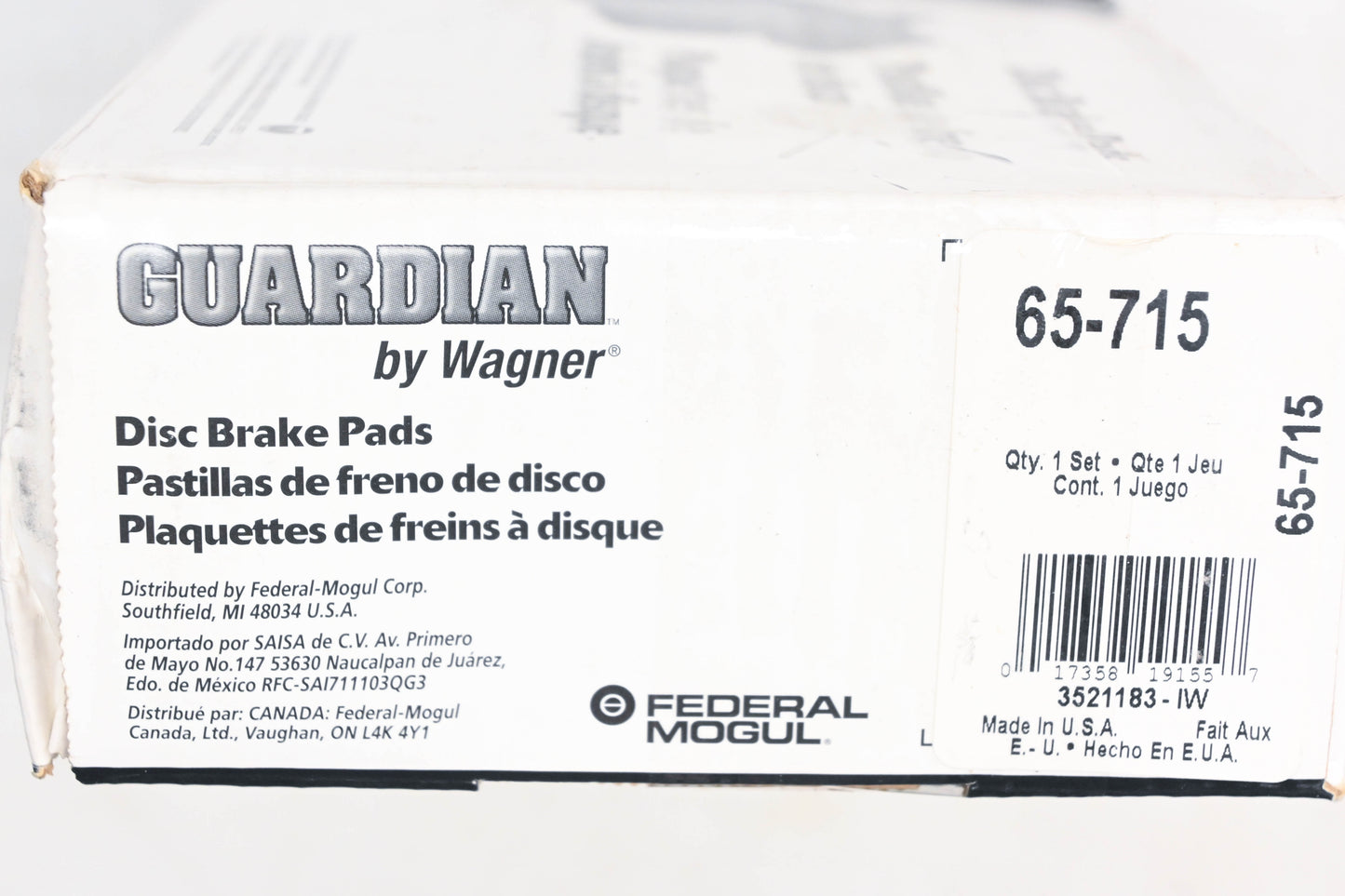 Wagner 65-715 Guardian Disc Brake Pad Kit NOS