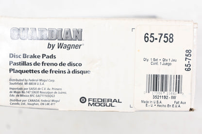 Wagner 65-758 Guardian Disc Brake Pad Kit NOS