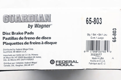 Wagner 65-803, EHT803H Guardian Disc Brake Pad Kit NOS