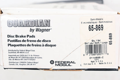 Wagner 65-869, EHT869 Guardian Disc Brake Pad Kit NOS