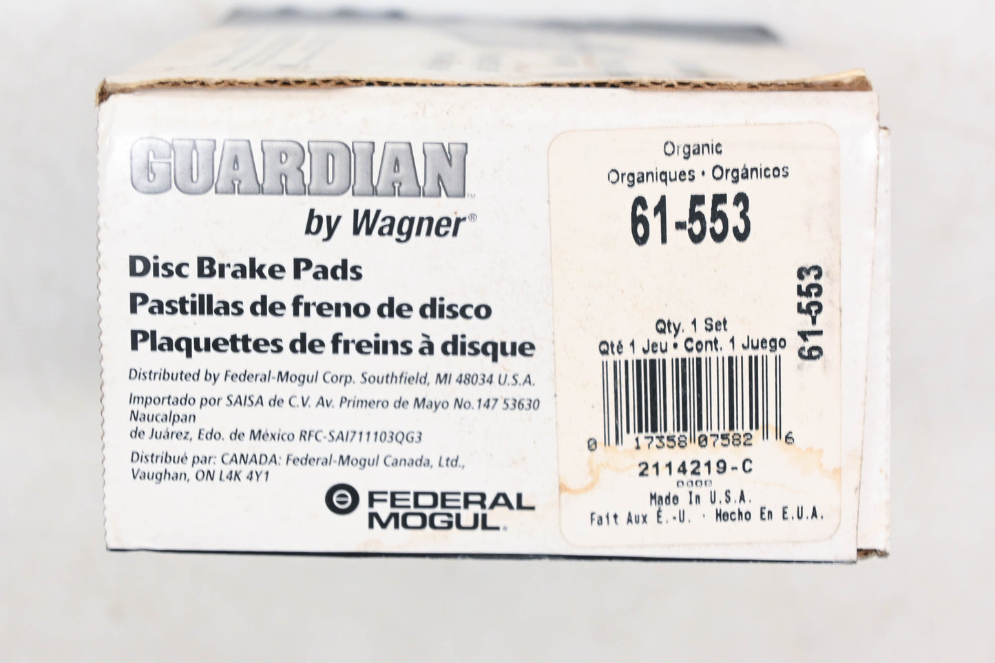 Wagner 61-553 Guardian Disc Brake Pad Kit NOS