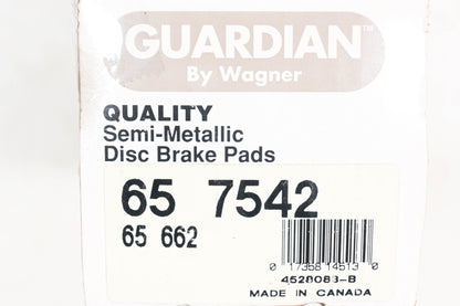 Wagner 65-7542, 65-662 Guardian Disc Brake Pad Kit NOS