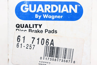 Wagner 61-7106A, 61-257 Guardian Disc Brake Pad Kit NOS