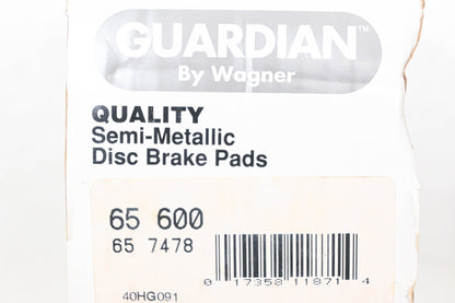 Wagner 65-600, 65-7478, PGD600M Guardian Disc Brake Pad Kit NOS