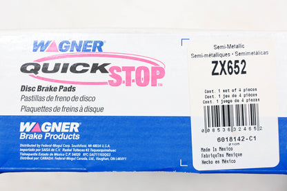 Wagner ZX652 Disc Brake Pad Kit NOS