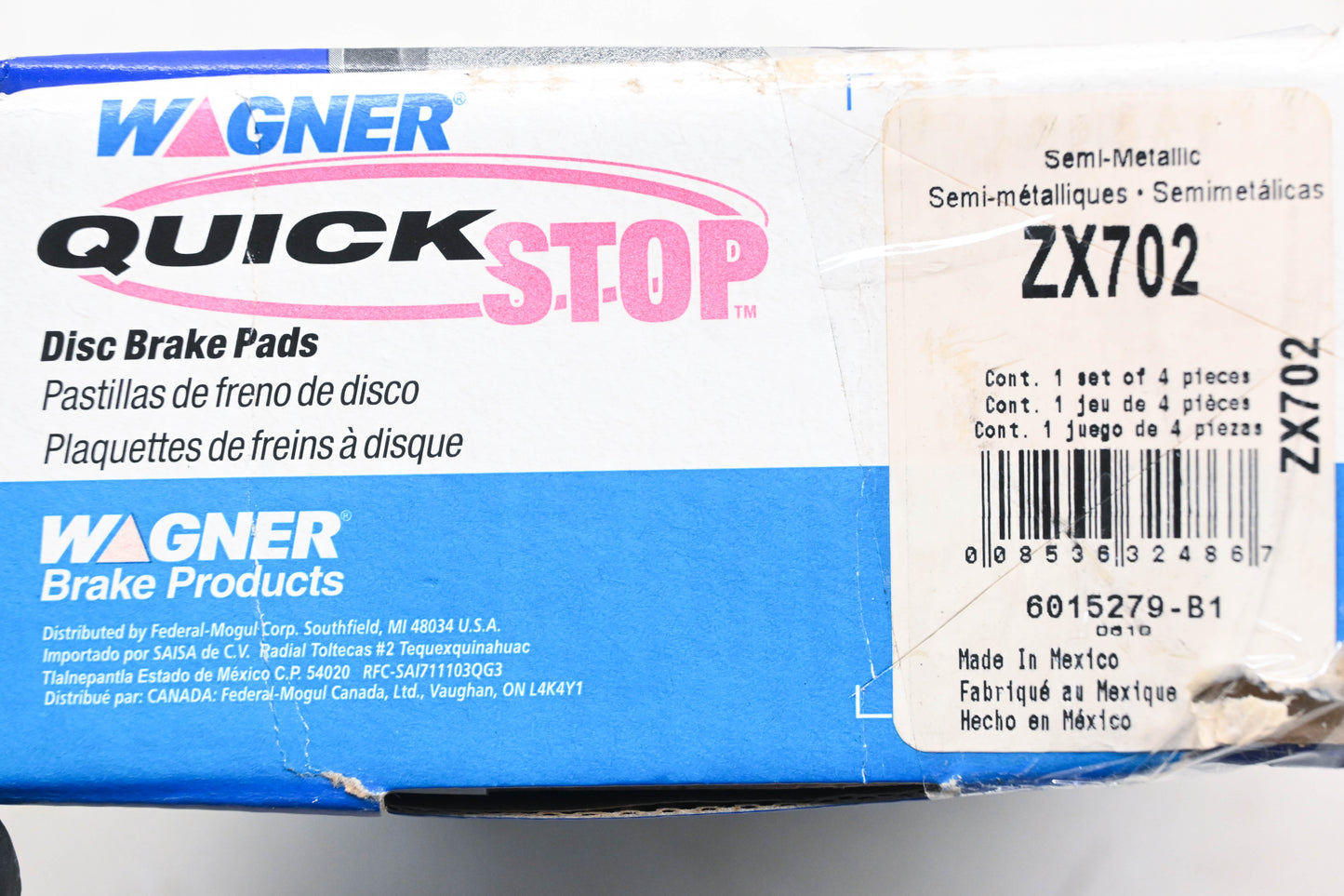 Wagner ZX702 Disc Brake Pad Kit NOS