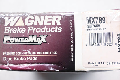 Wagner MX789, MX7659 PowerMax Disc Brake Pad Kit NOS