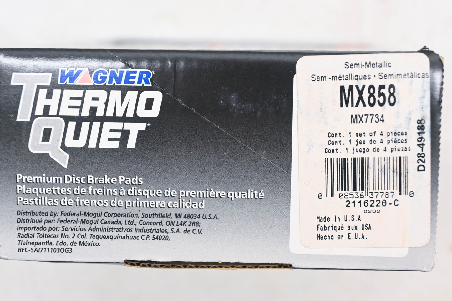 Wagner MX858, MX7734 Thermo Quiet Disc Brake Pad Kit NOS