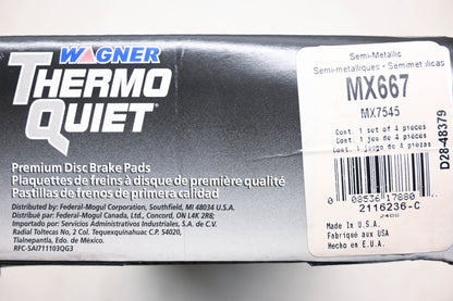 Wagner MX667, MX7545 Thermo Quiet Disc Brake Pad Kit NOS