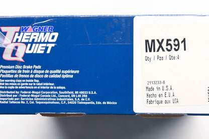 Wagner MX591 Thermo Quiet Disc Brake Pad Kit NOS