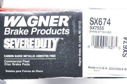 Wagner SX674, SX7555, SGD674M Severe Duty Disc Brake Pad Kit NOS