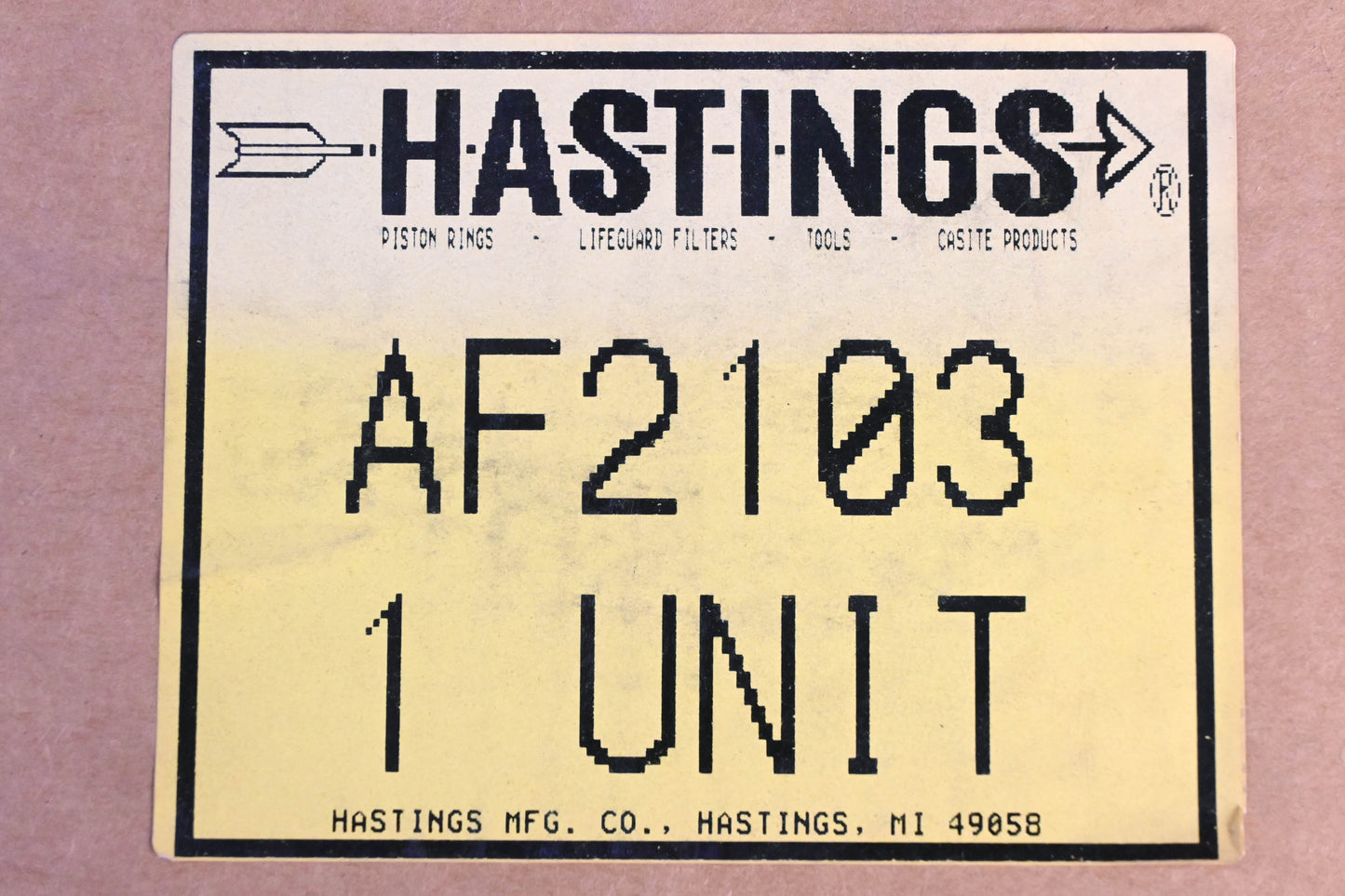 Hastings AF2103 Air Filter NOS