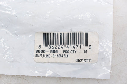 EIS 8060-506 Black DH SS54 Blind Rivets Qty 10 NOS