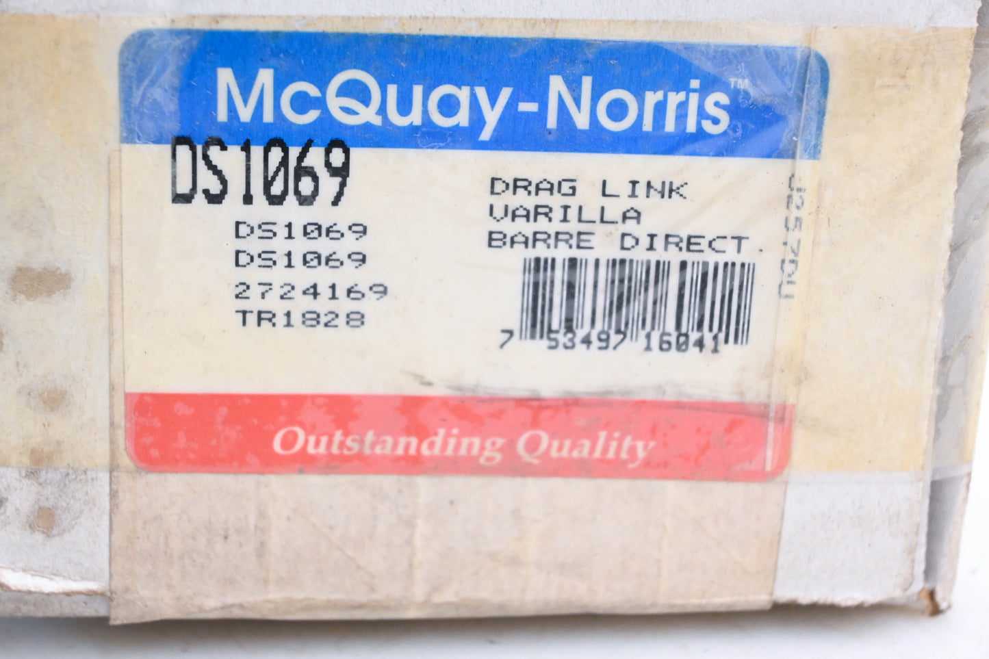 McQuay-Norris DS1069, 2724169, TR1828 Black Drag Link Tie Rod End Kit NOS