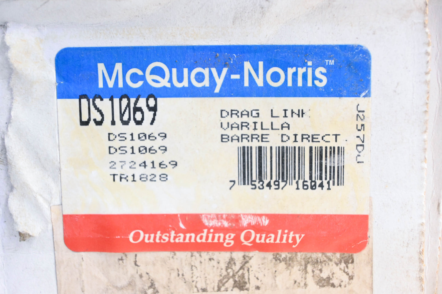 McQuay-Norris DS1069, 2724169, TR1828 Drag Link Tie Rod End Kit NOS