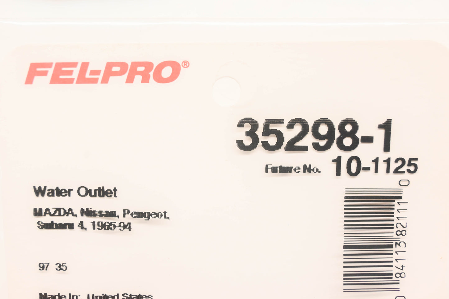 Fel-Pro 35298-1, 10-1125 Water Outlet Gaskets Qty 2 NOS