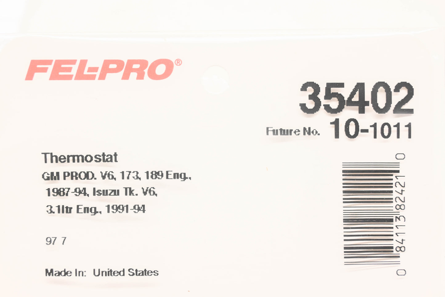 Fel-Pro 35402, 10-1011 Thermostat Gaskets Qty 3 NOS