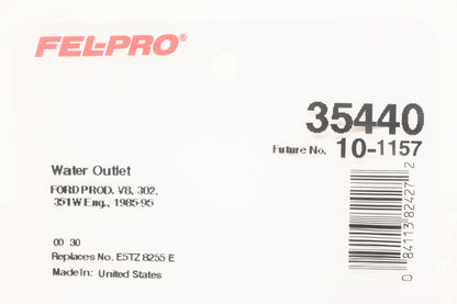Fel-Pro 35440, 10-1157, E5TZ-8255-E Water Outlet Gaskets Qty 2 NOS