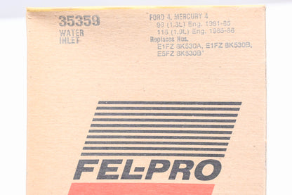 Fel-Pro 35359, E1FZ-8K530-A, E5FZ-8K530-B Water Inlet Gasket NOS