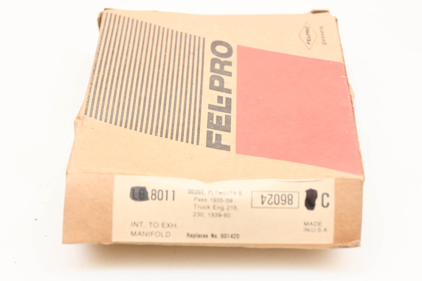 Fel-Pro 8011, 601420 Intake To Exhaust Manifold Gasket NOS