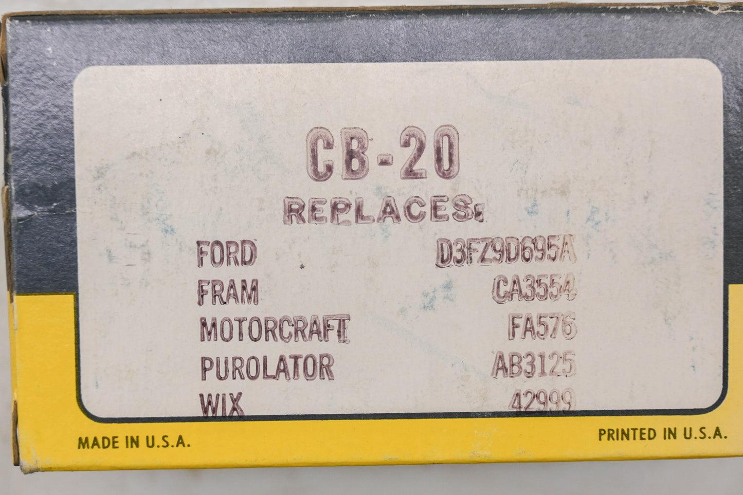 Hastings CB20, CB-20 Breather Filter Assembly NOS