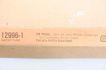 Fel-Pro 12996-1, 12996 Water Pump Gasket NOS